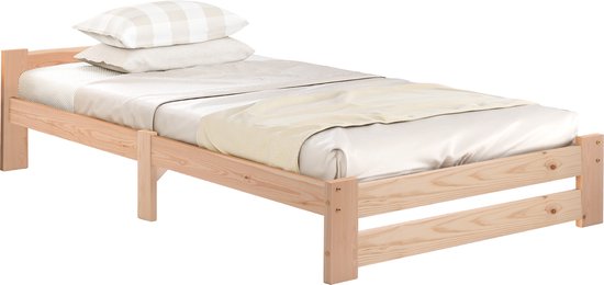 Merax Houten - Stevig & Comfortabel Bed - Naturel