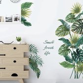Stickerkamer® Tropische groene jungle palmbladen muursticker| Planten Bladeren | muurdecoratie| woonkamer | slaapkamer | huis inrichting stickers