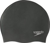 Speedo Plain Moulded Silicone Cap Zwart Unisex Badmuts - Maat One Size