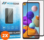 Mobigear - Screenprotector geschikt voor Samsung Galaxy A21s Glazen | Mobigear Premium Screenprotector - Case Friendly - Zwart (2-Pack)