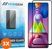 Mobigear Screenprotector geschikt voor Samsung Galaxy M51 Glazen | Mobigear Premium Screenprotector - Case Friendly - Zwart (3-Pack)