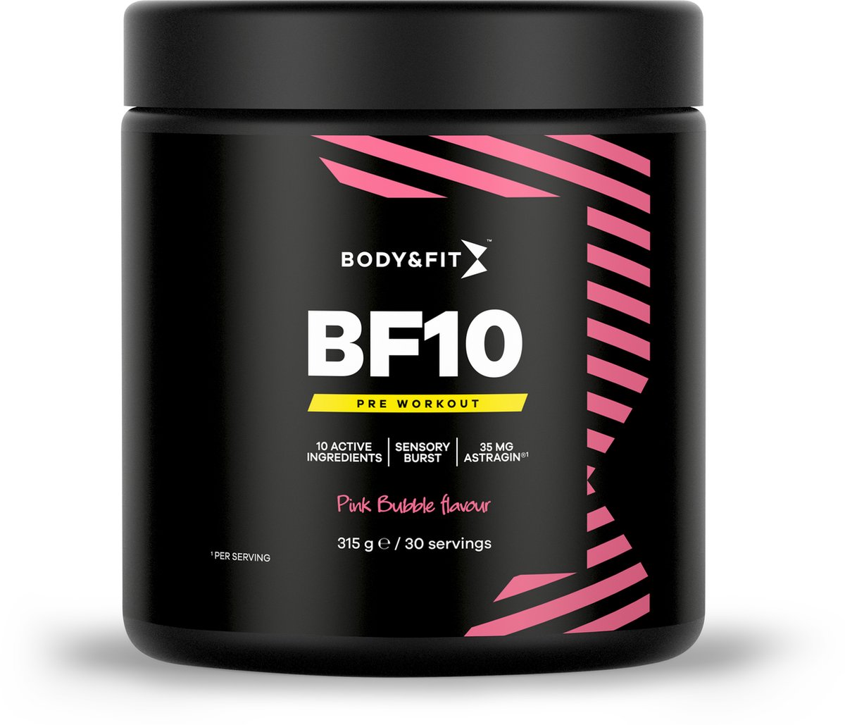 Goedkoopste Body & Fit BF10 Pre Workout - Pink Bubble - Pre-Workout met Cafeïne - AstraGin® - 30 servings (315 gram
