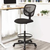 Chaise de bureau haute avec repose-pieds réglable Ines - noir