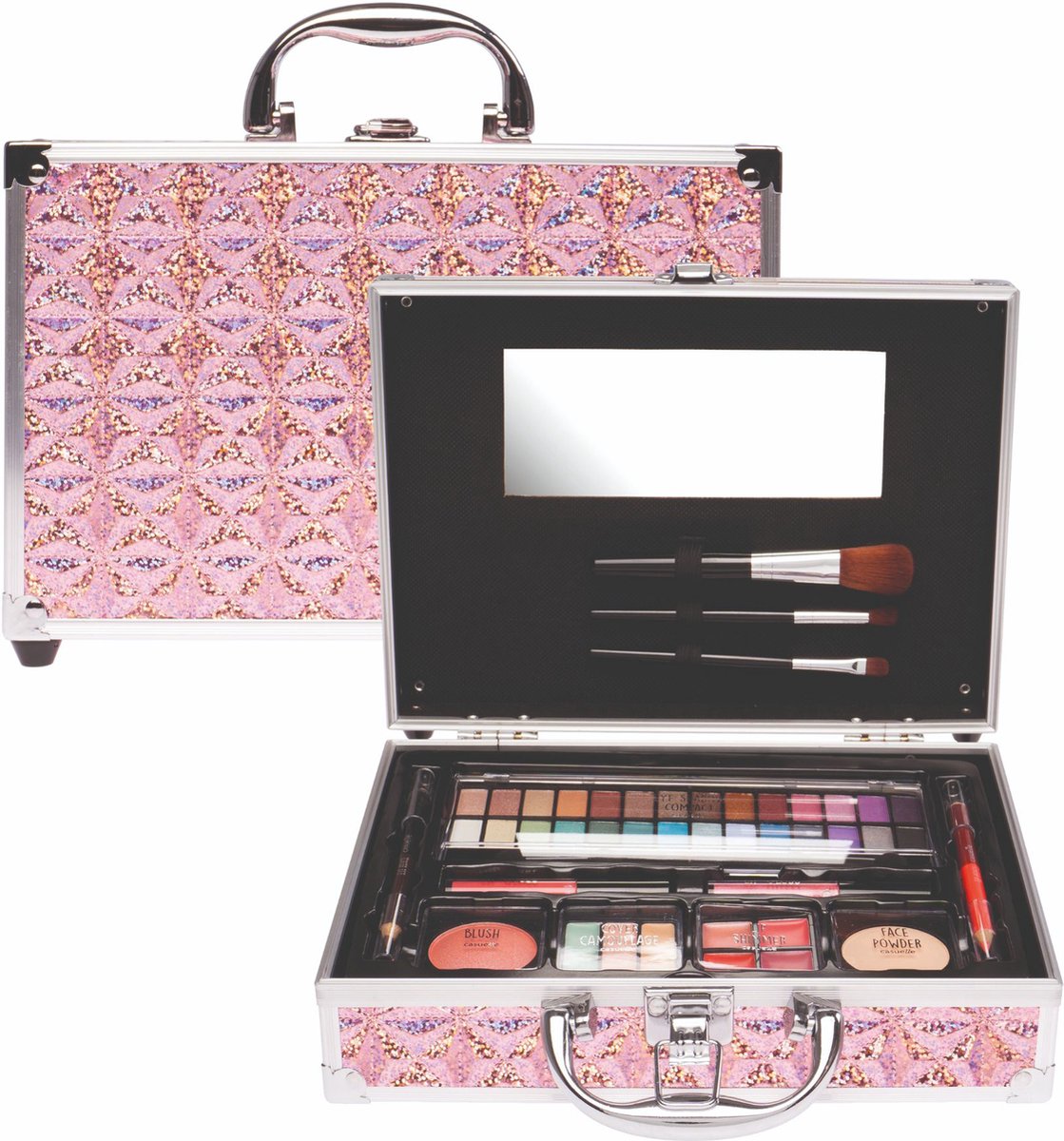 CASUELLE MAKE-UP KOFFER HOLOG ROZE