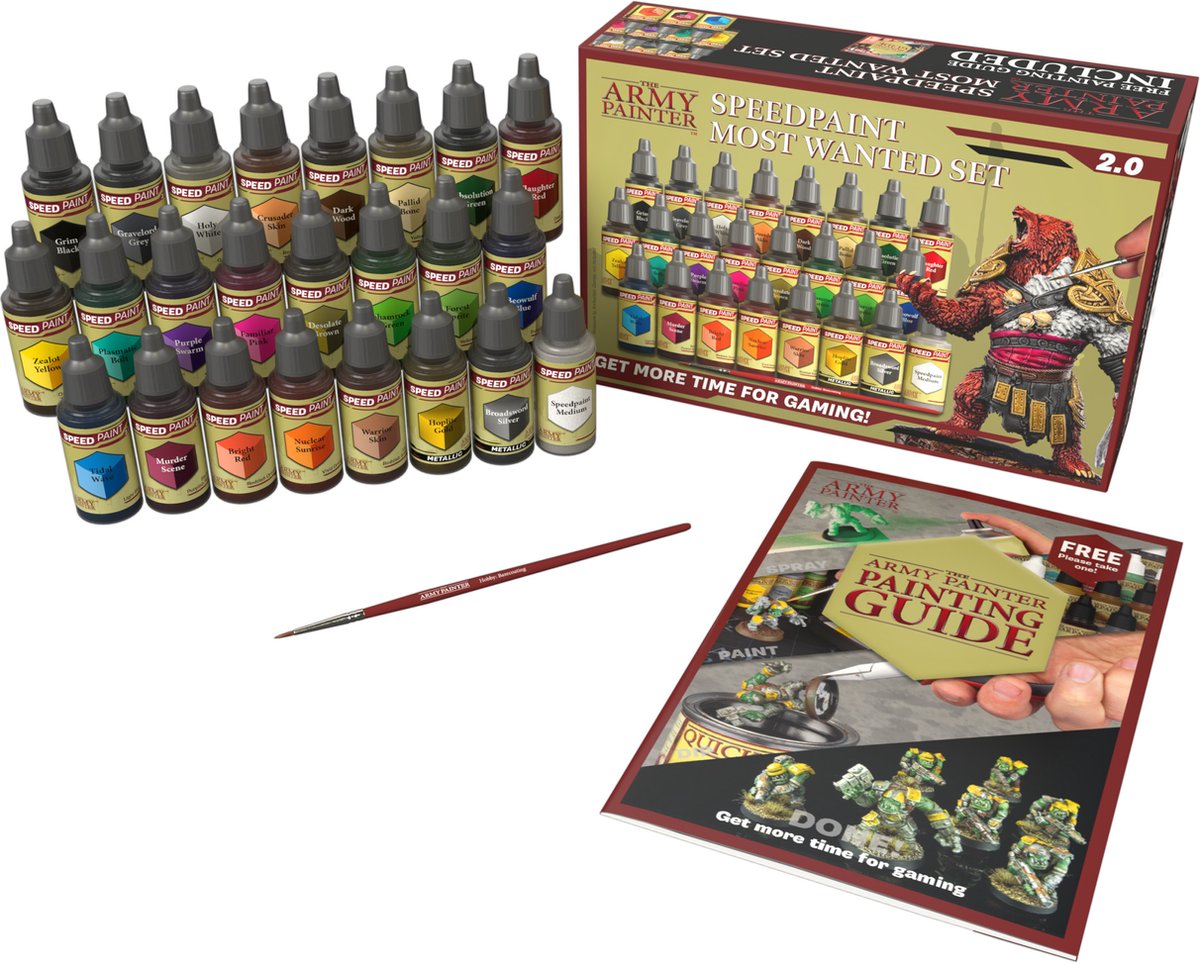 Speedpaint Most Wanted Set 2.0 - Acrylverf Set Uitgebreid Met 24 Flesjes 18ml Kleurenspectrum Van De Speedpaint Starterset - inclusief 1 Basislaag Kwast voor Miniatuur Model Verf — afbeelding 5