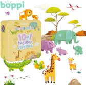 Boppi - safari dieren puzzelset - 10 varianten - speciaal voor peuters - gemaakt van recycled karton