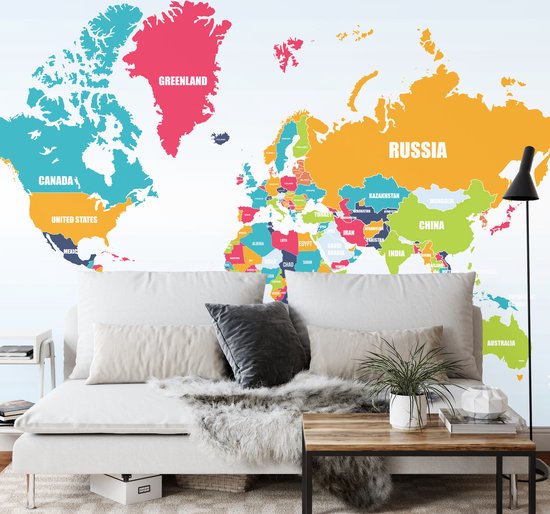 Papier peint photo Wereldkaart - Papier peint non tissé - 315 x 210 cm