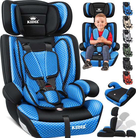 KIDIZ® kinderautostoeltje | kuip autostoeltje | 9 kg - 36 kg 1-12 jaar | groep 1/2 / 3 | universeel | goedgekeurd volgens ECE R44/04 | 6 verschillende kleuren | - Blauw