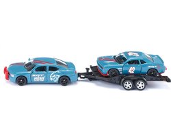 foto van Siku Dodge Charger Met Challenger Srt 20 Cm Staal Blauw (2565)