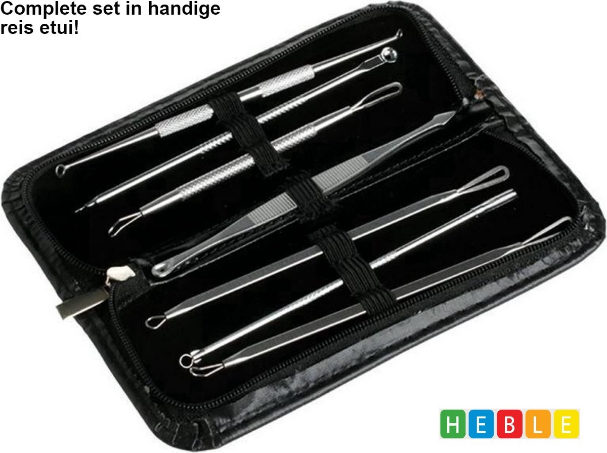 Goedkoopste 2 x Professionele 7 Delige Mee-eters & Acne Verwijderen Set -Verzorging- Blackhead Killer - Gezichtsverzorging-Huidverzorging-van Heble®