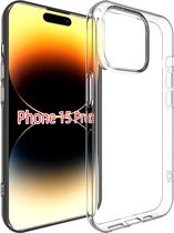 iPhone 15 Pro Hoesje - MobyDefend Transparante TPU Gelcase - Volledig Doorzichtig - GSM Hoesje - Telefoonhoesje Geschikt Voor iPhone 15 Pro