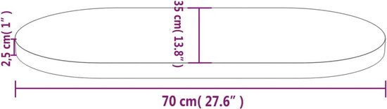 vidaXL-Tafelblad-ovaal-70x35x2,5-cm-massief-grenenhout-wit