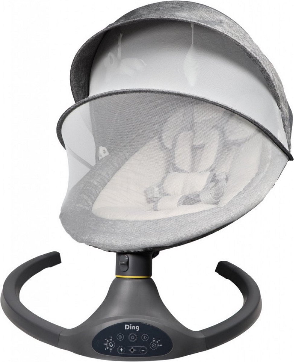 Ding Hugg Swing Babyschommel - Grijs - Draaibare babyswing - Met Muziek en Bluetooth — afbeelding 6