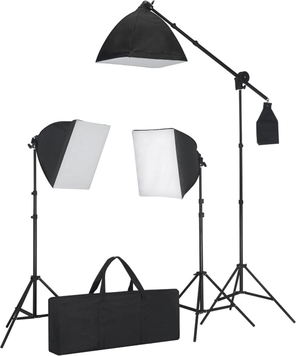 The Living Store Fotolampen Set - 3 stuks met Softboxen - Hoogte 78-230 cm - Continu Licht