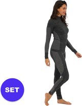 Heatkeeper - Thermo broek/shirt premium dames - Set - Zwart - XL - Thermokleding dames