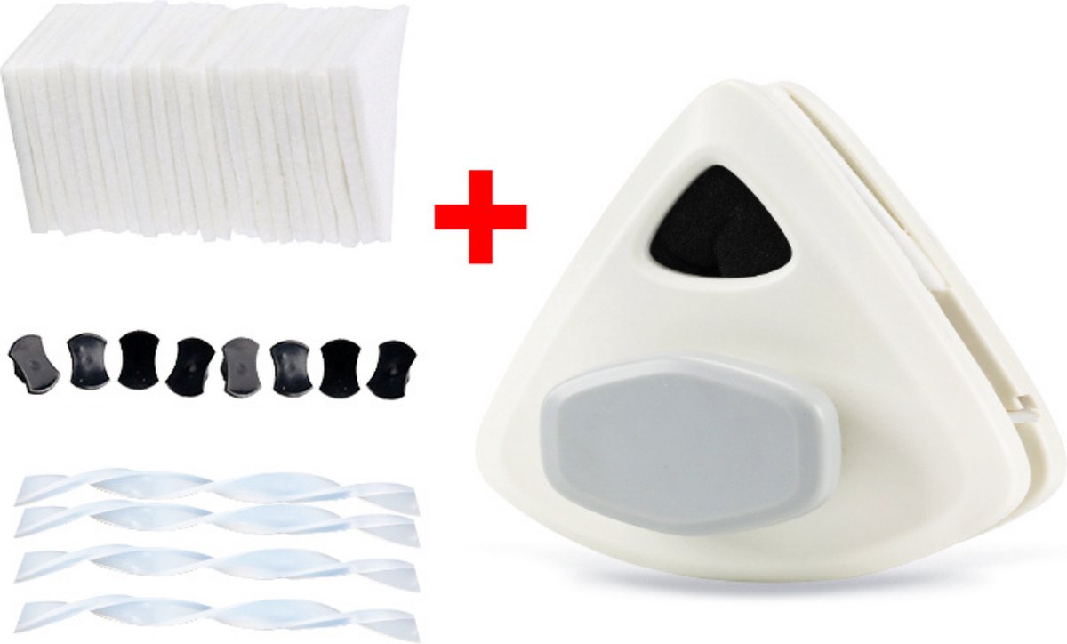 Anhichef Magnetische Ramenwasser Raamwisser Dubbel Glas 15-24mm Verbeterd Handvat Ruitenreiniger 30 Doekjes Ruitenwasser Set XL