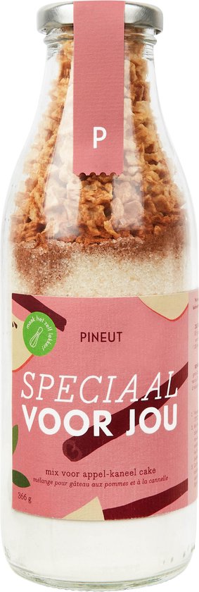 Pineut ® Cake Bakmix Appel & Kaneel – Bakpakket Cadeau – Cakemix – Bakmix in Pot – DIY Pakket – Vegan Variatie - Samen Genieten