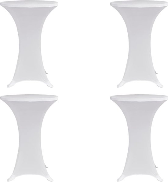 vidaXL Housse de table haute extensible Ø60 cm Wit (2 pièces) - Housse de meuble - Housses de meubles - Housse de table haute - Housses de table haute