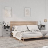 The Living Store Bedkast - Grijs Sonoma Eiken - 40 x 36 x 65 cm