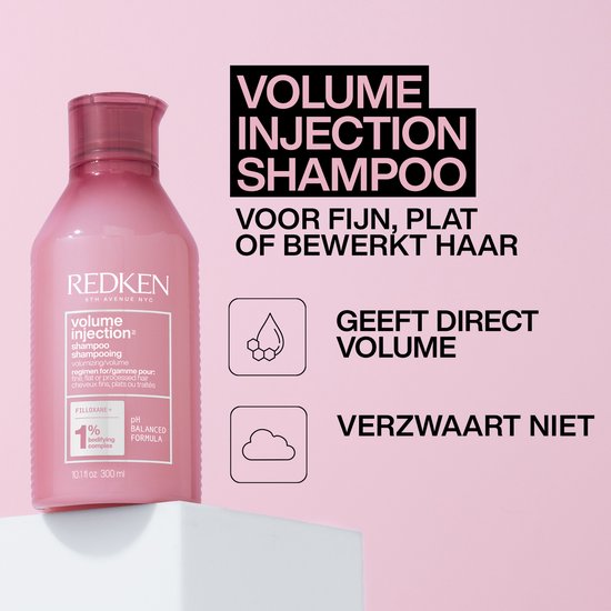 Redken Shampoing Volume Injection - Lifte avec brillance et donne plus de corps à tous les types de cheveux - 300ml