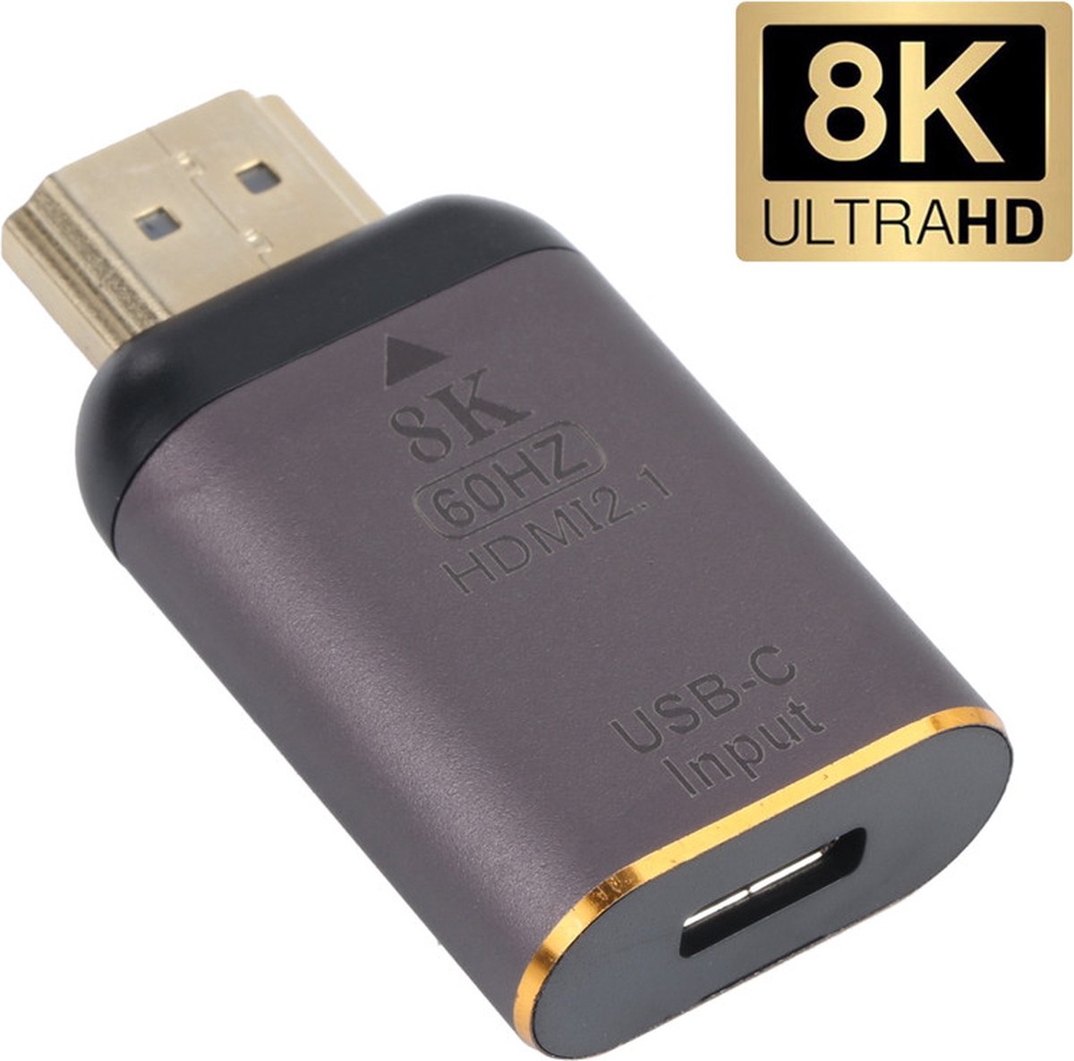 HDMI 8K naar USB-C adapter - connector kabel - Grijs - Provium