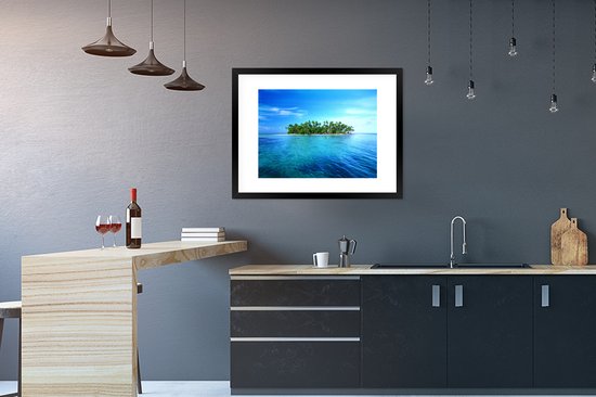 Fotolijst incl. Poster - Eiland - Tropisch - Zee - 80x60 cm - Posterlijst
