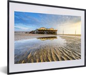 Image encadrée - Pavillon de plage du parc national allemand Schleswig-Holsteinisches Wattenmeer cadre photo 60x40 cm - Affiche encadrée (Décoration murale salon / chambre)