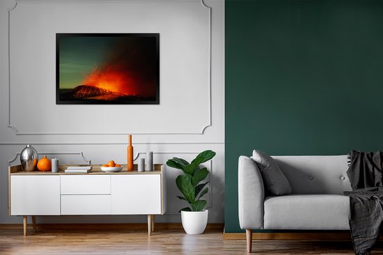 Affiche avec cadre Volcan à Hawaï - 90x60 cm