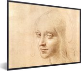 Fotolijst incl. Poster - Schets - Leonardo da Vinci - 40x30 cm - Posterlijst