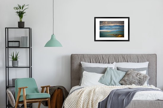 Photo encadrée - Vue sur Clew Bay en Irlande cadre photo noir avec passe partout blanc 40x60 60x40 cm - Affiche encadrée (Décoration murale salon / chambre)