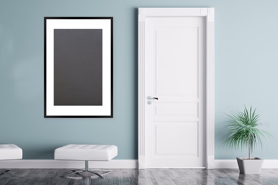 Fotolijst incl. Poster - Leer - Structuur - Lederlook - Grijs - 80x120 cm - Posterlijst - Kerstversiering - Kerstdecoratie voor binnen - Kerstmis