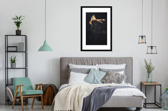 Koffie - Schoolbord - Kop - Wanddecoratie - Muurdecoratie - Poster - Fotolijst - 60x90 cm