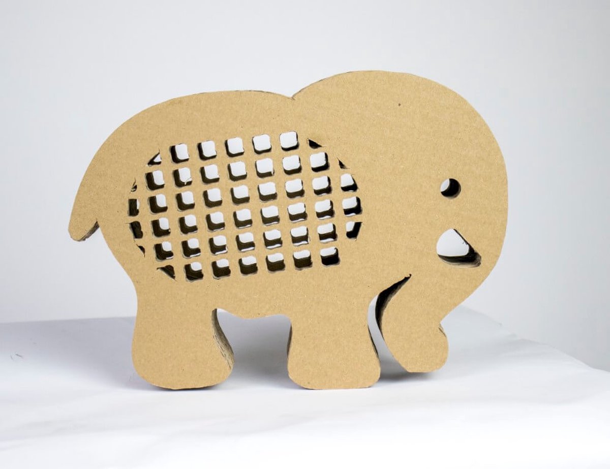 Kartonnen dieren spaarpot Olifant groot - Een varken of olifanten spaarpot - Kartent