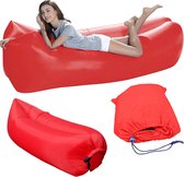 Air Lounger - Lucht Lounger -Zitzak - Sofa Matras -Luchtbed - Zwembad - Strand - Luchtbed Airlounger - Water - Camping -Rood