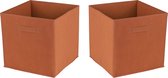 Urban Living Opbergmand/kastmand Square Box - 6x - karton/kunststof - 29 liter - oranje - 31 x 31 x 31 cm - Vakkenkast manden