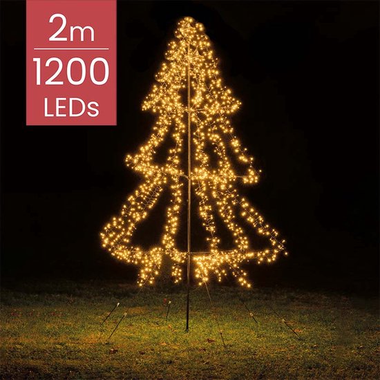 Buiten Kerstboom met 1200 LED lampjes - warm wit - 200CM | bol.com