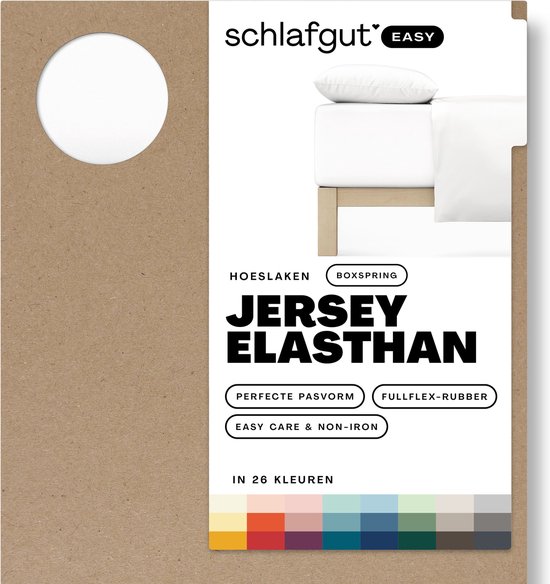 schlafgut Boxspring Easy Jersey Elasthan Hoeslaken M - 120x200 - 130x220 101 Full-White