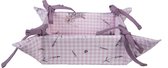 HAES DECO - Broodmand - formaat 35x35x8 cm - kleuren Paars / Wit - van 100% Katoen - Collectie: Lavender Garden