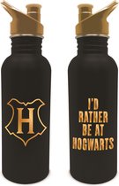 Harry Potter - "I'd Rather Be At Hogwart" Zwarte Kantine Drinkfles