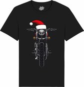 Kerstmuts Motor - Foute kersttrui kerstcadeau - Dames / Heren / Unisex Kleding - Grappige Kerst Outfit - T-Shirt - Unisex - Zwart - Maat M