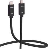 Powteq - Câble Thunderbolt 4 - 1 mètre - Jusqu'à 40 Gbps - Charge jusqu'à 100 watts - Connexion USB C - Câble TB4