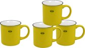 Set de 4 mugs aspect émail - jaune - Cabanaz