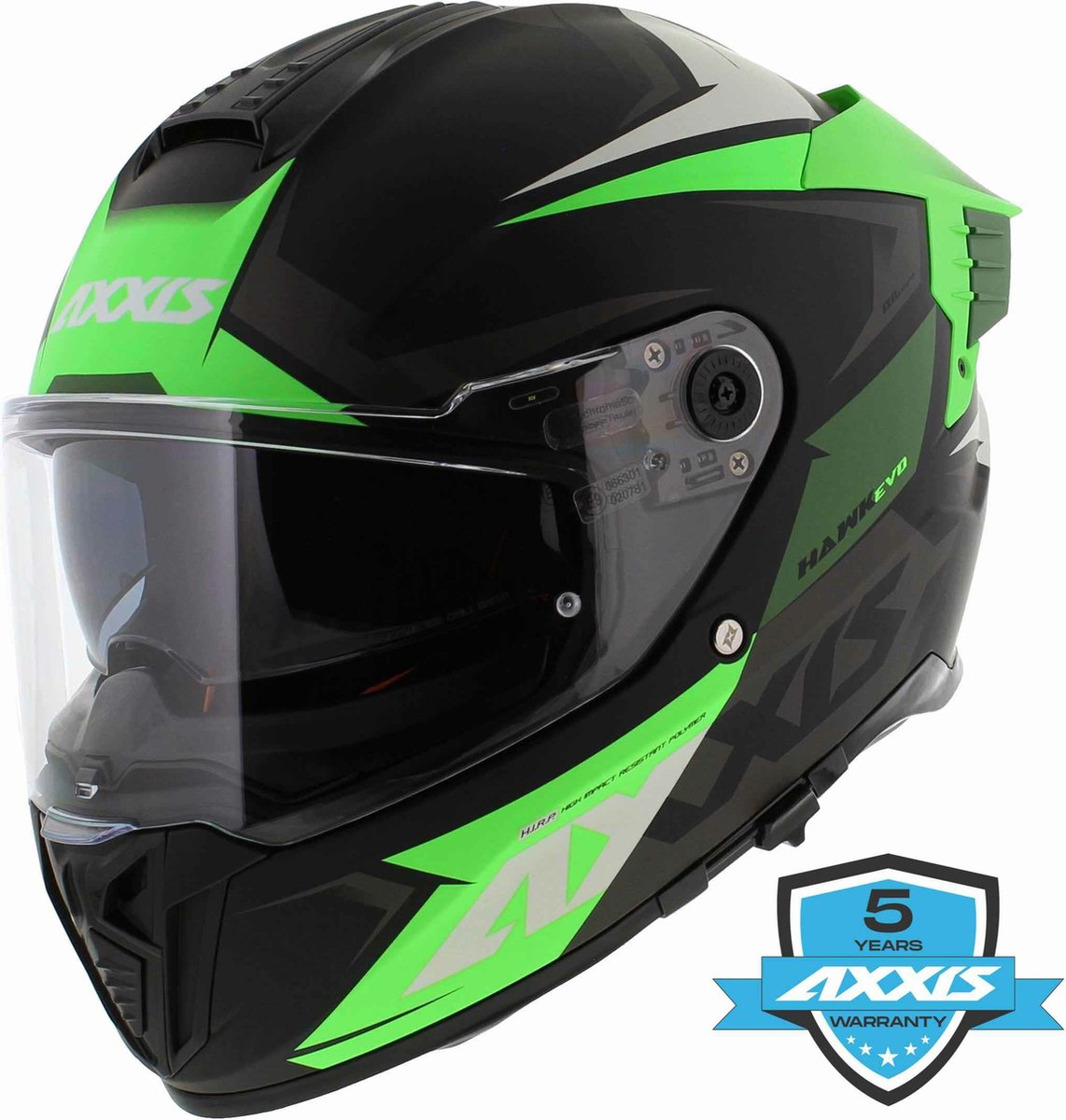 Axxis Hawk SV Evo Integraal helm Ixil mat zwart groen S - Motorhelm / Brommerhelm