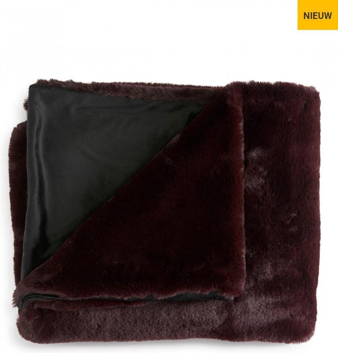 Rivièra Maison Boutique Burgundy Faux Fur Throw