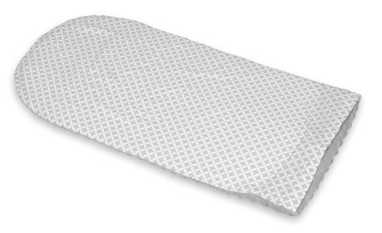 Babynest 80x55 cm | Grijze diamanten op wit en grijs