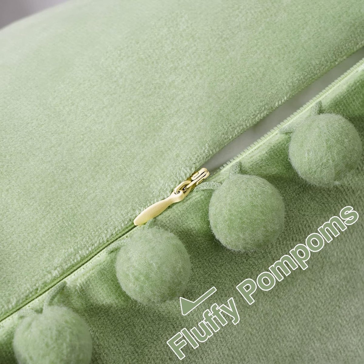 The HomeCentric Decoratief Salie Groen Decoratieve kussens voor bank 40 x 40 cm Fluweel Decoratieve kussens voor bank, Stof Sierkussens Fluweel, Bloemen Modern - Enlightenment