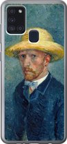 Geschikt voor Samsung Galaxy A21s hoesje - Zelfportret met hoed - Vincent van Gogh - Siliconen Telefoonhoesje