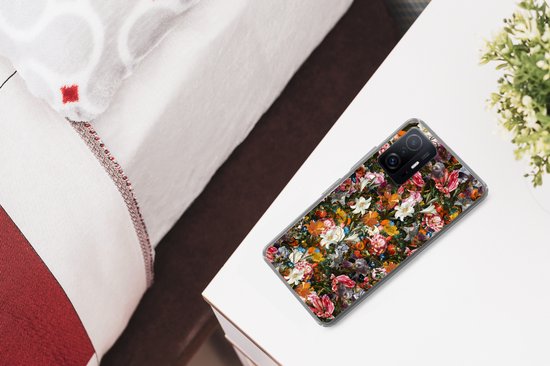 Coque Xiaomi 11T Pro - Fleurs - Papillon - Art - Coque de téléphone en Siliconen