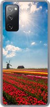 Telefoonhoesje Geschikt voor Samsung Galaxy S20 FE hoesje - Indrukwekkend tulpenveld in Nederland - Siliconen Telefoonhoesje