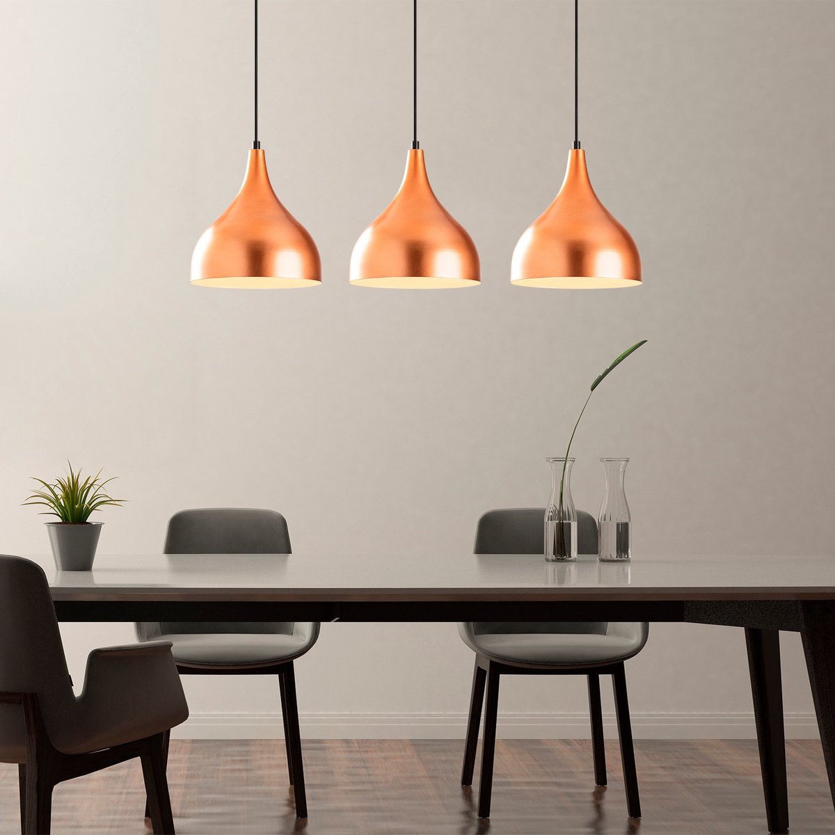 Sağlam Kroonluchter | METALEN BEHUIZING | Koper, Zwart - Emob - Hanglampen - Koper - Metaal